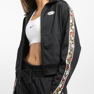Nike Zip Up Floral Detail Track Jacket